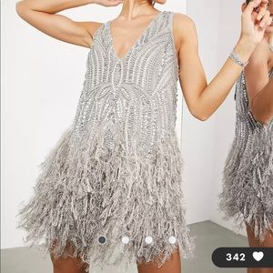 Asos Lilac Beaded Cocktail Dress